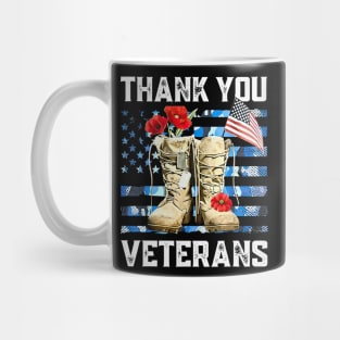 Thank You Veterans Soldier Boots U.S Veteran Memorial Day Mug